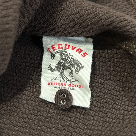 Tecovas Standard Issue Long Sleeve Waffle Knit Henley Size L - Picture 4 of 8